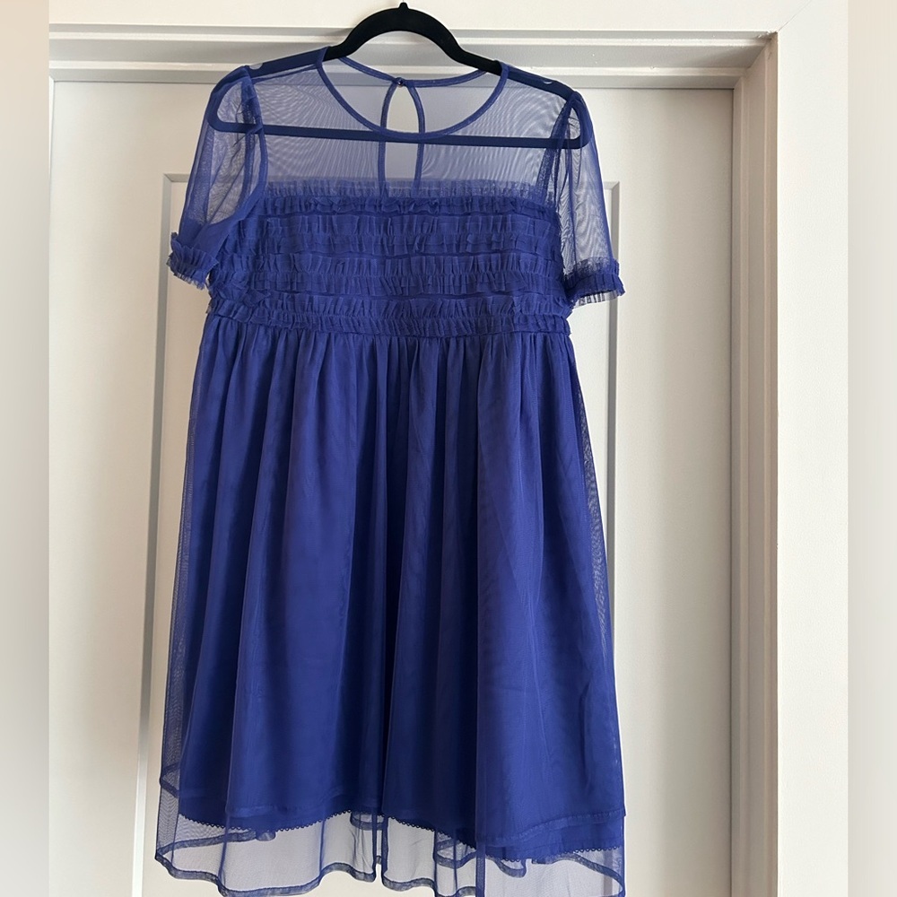 Anthropologie Ruffled tulle mini dress